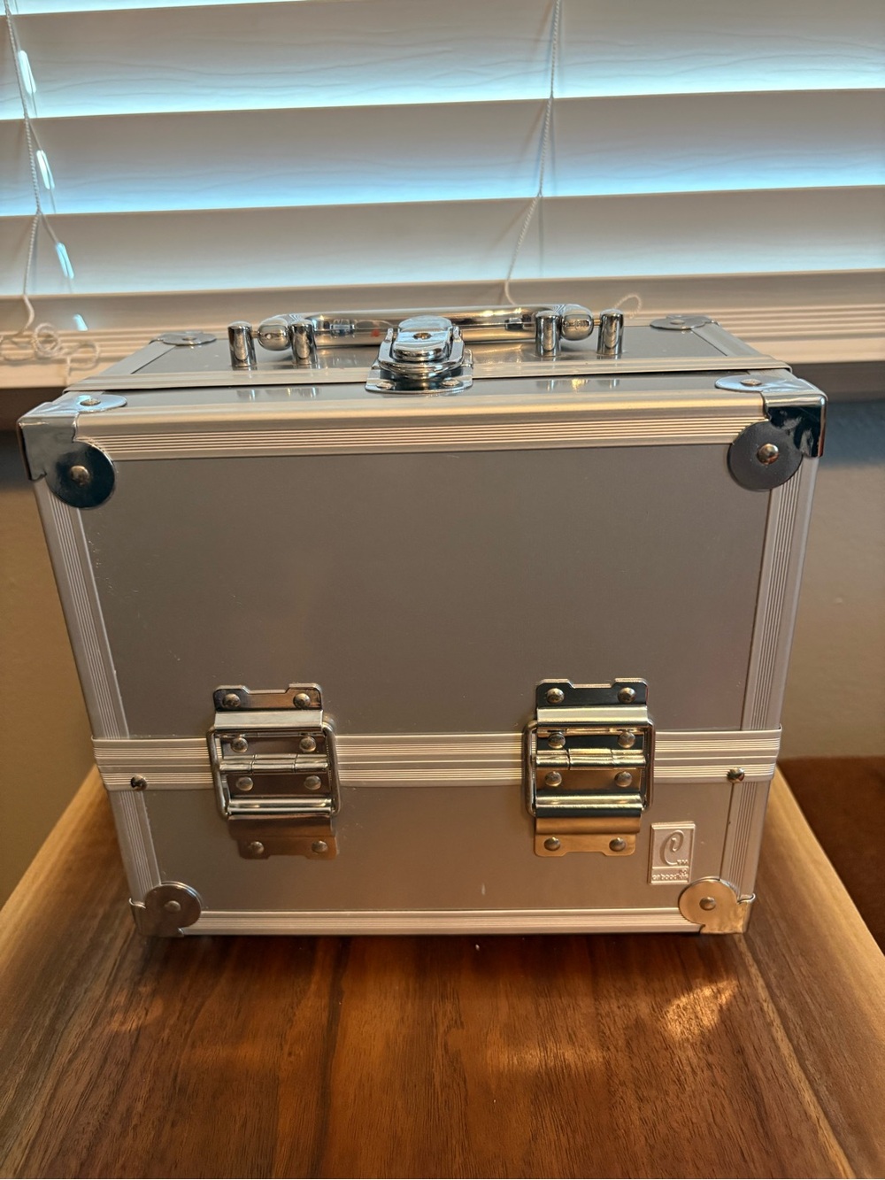 Caboodles vintage Train Case-Makeup Case. Silver